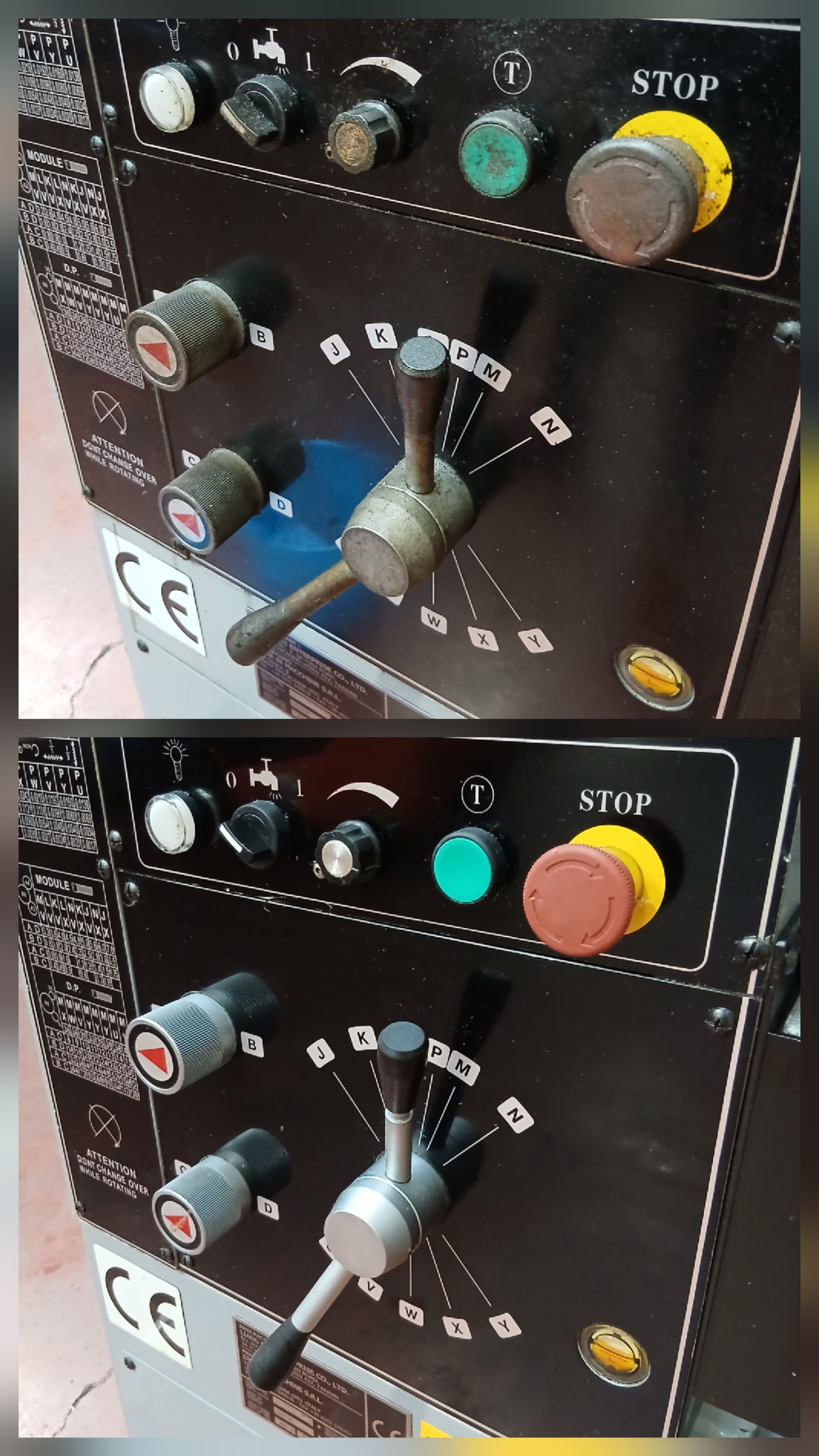 Quadro Comandi Macchinario - Prima e Dopo